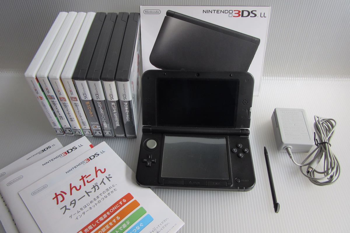 任天堂◇3DS LL◇ブラック◇ソフト8本セット◇大乱闘◇マリオ
