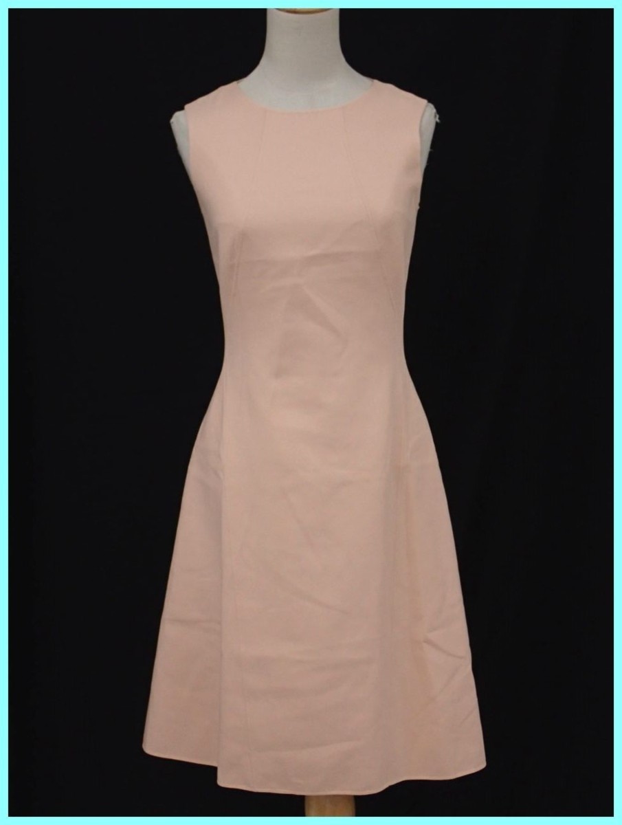 FOXEY 38 ノースリーブワンピース ピンクベージュ ☆未使用 FOXEY BOUTIQUE/フォクシー ノースリーブワンピース 38/M相当