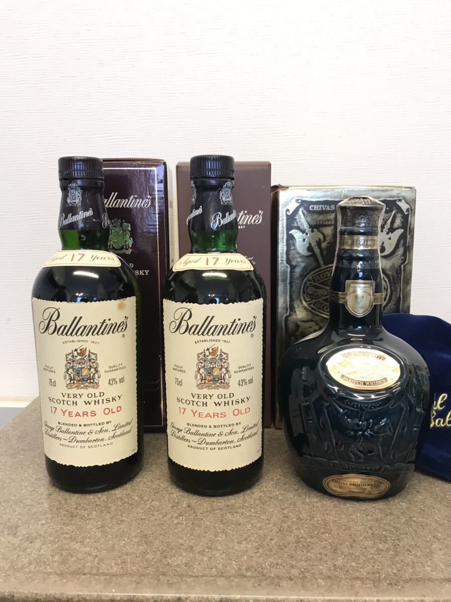 セール，お得 3本セット バランタイン Ballantine's 17年 750ml 2本 ロイヤル サルート 21年ROYAL SALUTE 陶器 青 700ml(スコッチ)｜売買されたオークション情報、yahooの商品情報をアーカイブ公開 - オークファン スコッチ