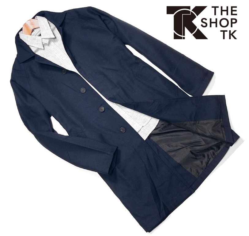 新品! タケオキクチ SHOP TK 総裏地 ステンカラーコート ネイビー 03