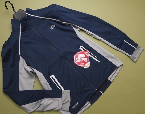 新品正規 ノースフェイス USA企画 ゴアテックス社 ウインドストッパー ソフトシェル トラックジャケット USA:M JPN:L紺 直営店購入