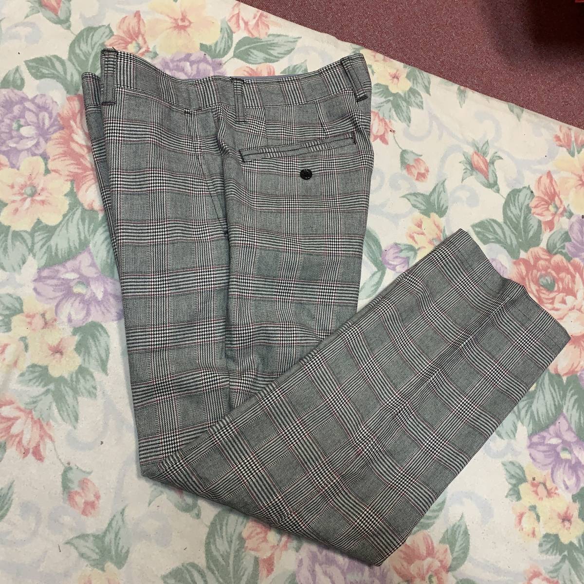  極 サイズ3/82~84ｃｍ MEN S MELROSE/メルローズ 春モデル/５Ｐ/グレンチェック/ストレッチパンツ ライトグレー系(82cm～)｜売買されたオークション情報、yahooの商品情報をアーカイブ公開 - オーク パンツ、スラックス