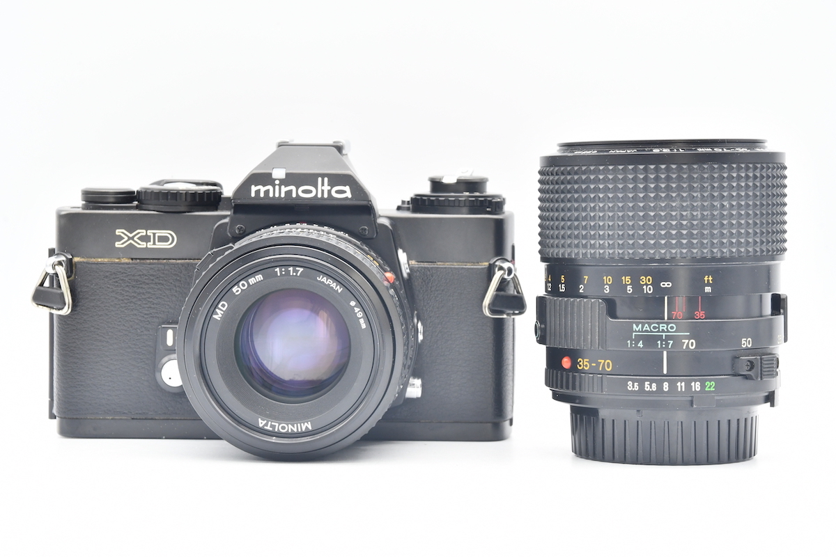 XD MD ミノルタ 50mm + フィルムカメラ 完動品◎ミノルタ カメラ、光学
