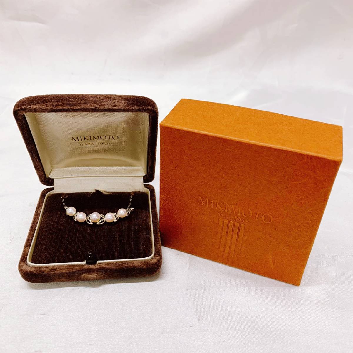 未使用！【MIKIMOTO】 ミキモト あこや真珠 ルーペ付き ネックレス 長 