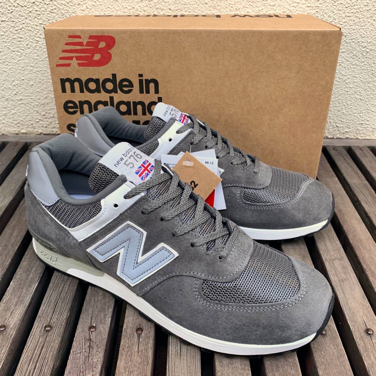 国内正規品 UK製 NEW BALANCE M576PMG GRAY×WHITE US10.5D 28.5cm スウェード 新品 イギリス製 英国製 グレー×ホワイト