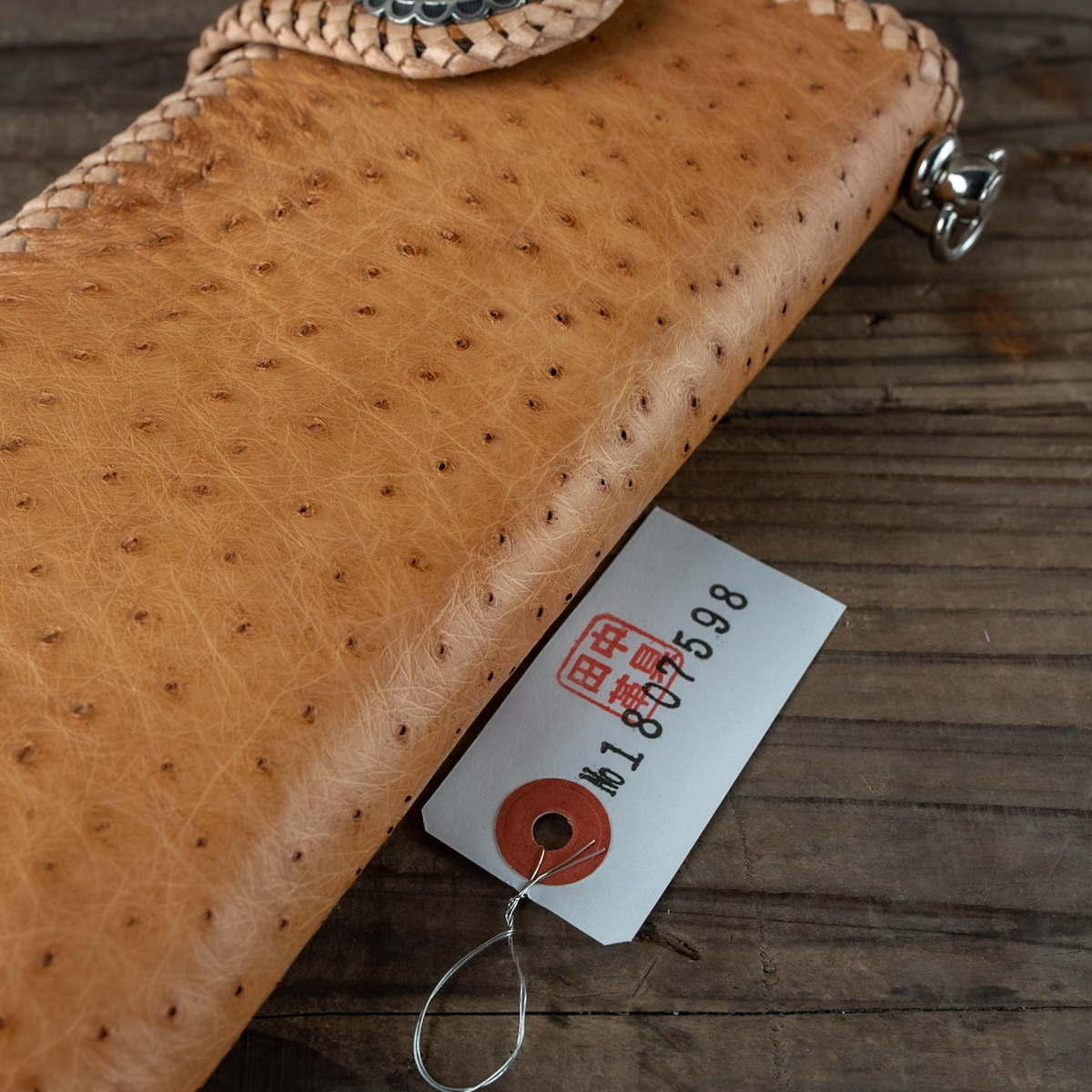 オーストリッチ 】 新品 送料無料 メンズ 二つ折り 財布 長財布 ロング 