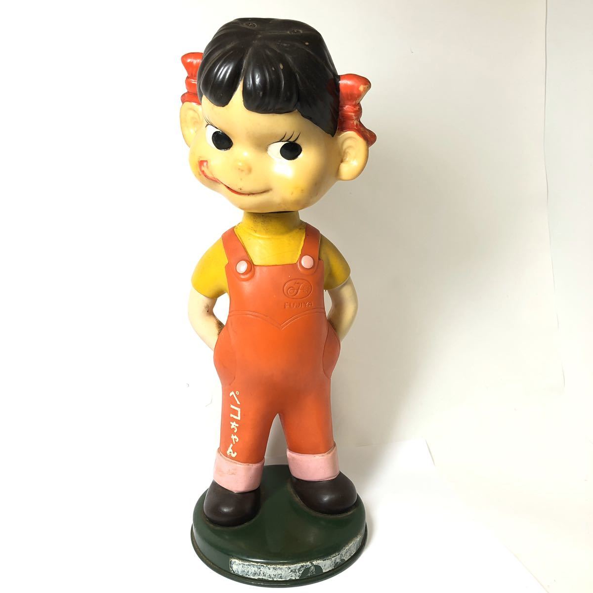 □不二家ミルキー ペコちゃん首振り人形□高さ約31cm/幅約11cm/当時物