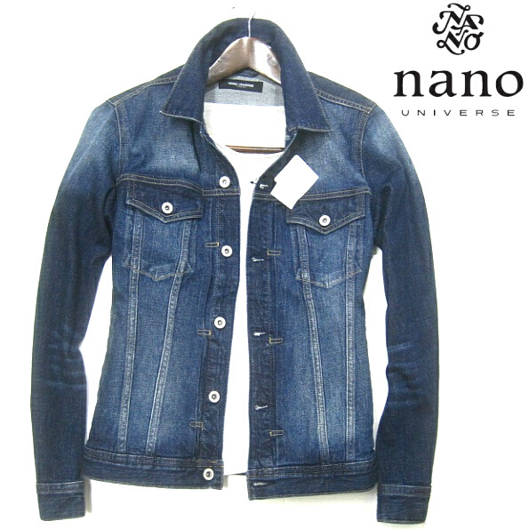 春物▼ ナノユニバース　Gジャン　インディゴ染め　デニムジャケット　ドーナツボタン　nano・universe　XLサイズ　トラッカージャケット NANO デニムジャケット gジャン ナノ SALE／40%OFFラウンドGジャン ジャケット