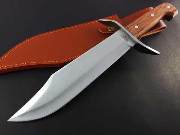 100%新品，人気SALE WESTERN BOWIE 大型ボウイナイフ ウッドハンドル 本革シース(ハンティングナイフ、狩猟刀)｜売買されたオークション情報、yahooの商品情報をアーカイブ公開 - オークファン ハンティングナイフ、狩猟刀