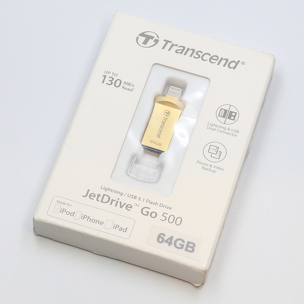新品 Transcend トランセンド iPhone対応 USBメモリ TS64GJDG500G JetDrive Go 500 64GB iPad iPod バックアップ 保存 MFi認証 USB3.1 Gen1