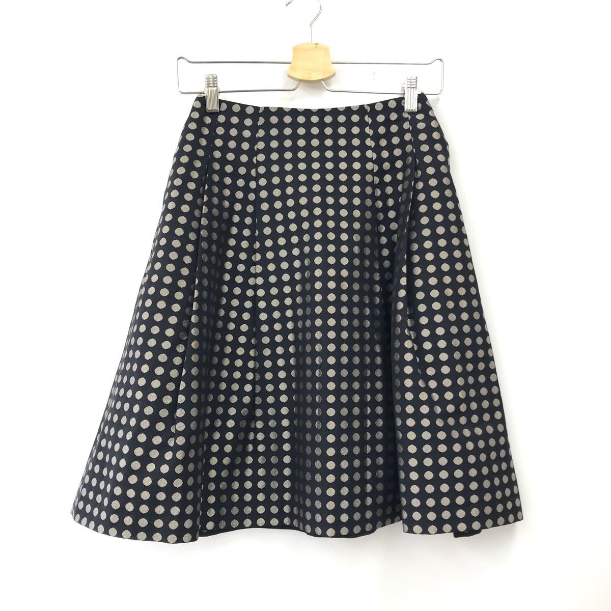 美品】M-premier BLACK エムプルミエブラック ドット柄 フレアスカート  