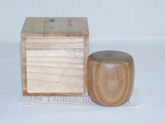 【宝扇】M-132 茶道具/棗 名木 延寿/十代 村山群鳳 作/飛騨甚五郎/共箱/美品