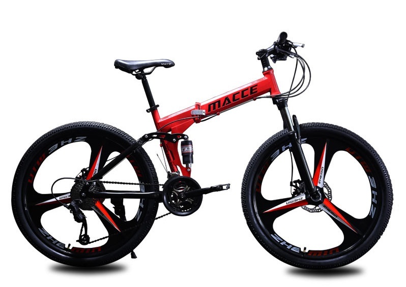 赤字超特価，得価 2019新作 マウンテンバイク 自転車 折り畳み 21速 26インチ プレゼント 通学 通勤用 3D レッド(Mサイズ)｜売買されたオークション情報、yahooの商品情報をアーカイブ公開 - オークファン フルサスペンション