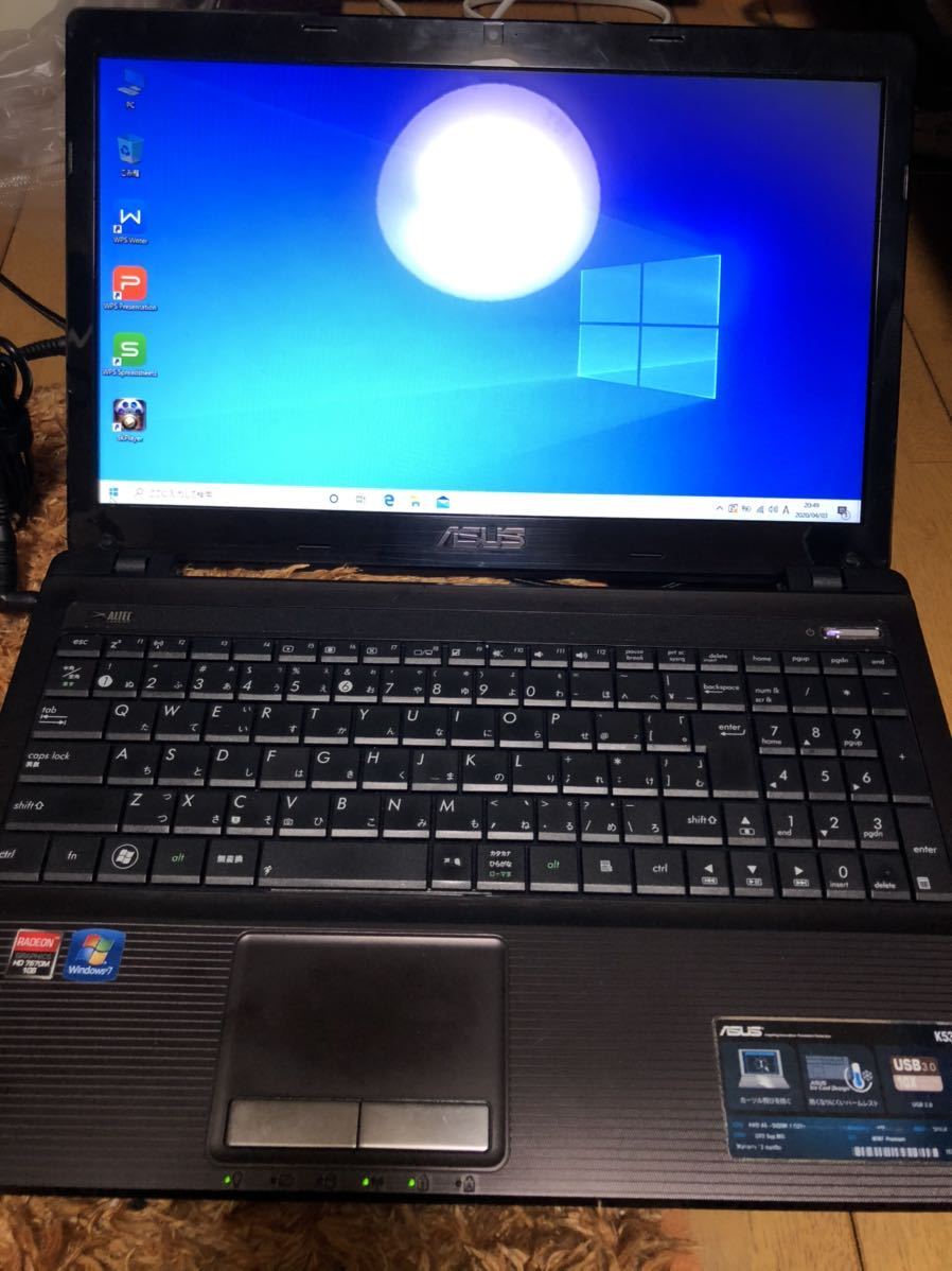 ASUSノートパソコンK53T（ジャンク）がやって来た！ので、リカバリして