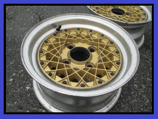 旧車アルメックス Y3A 13x6J +12ゴールド メッシュ PCD114.3 ALMEX メッシュ Yahoo!オークション 手渡可 アルメックス 札幌発