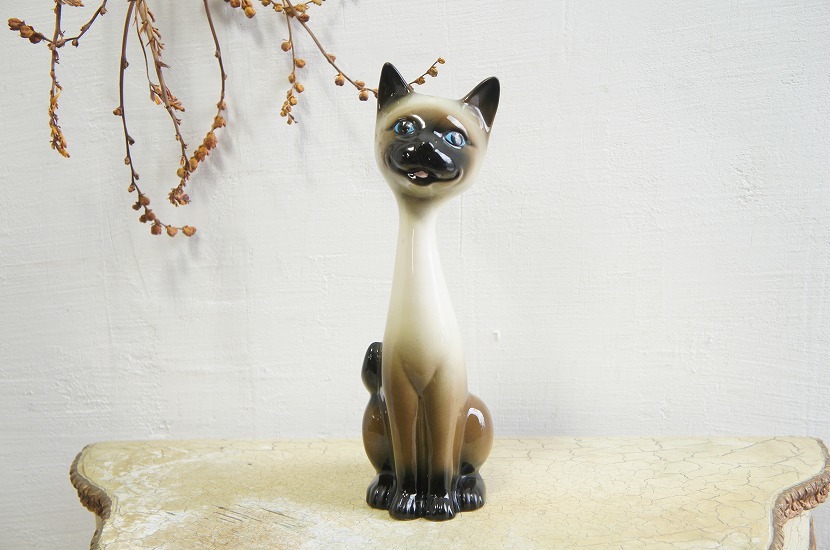  イギリスアンティーク 陶器製キャットオブジェ/シャムネコ/アンティーク猫オブジェ/猫置物/ヴィンテージネコ/海外ねこ/セラミック/猫好き(ネコ一般)｜売買されたオークション情報、yahooの ネコ一般