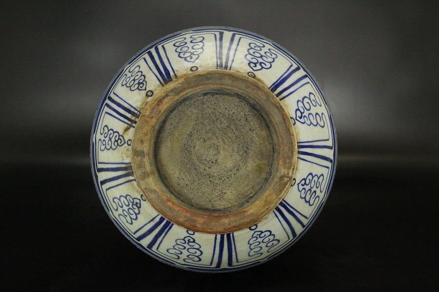 中国美術 青花霊芝雲龍紋 瓶(K-A860) 中国美術 青花霊芝雲龍紋 瓶(K