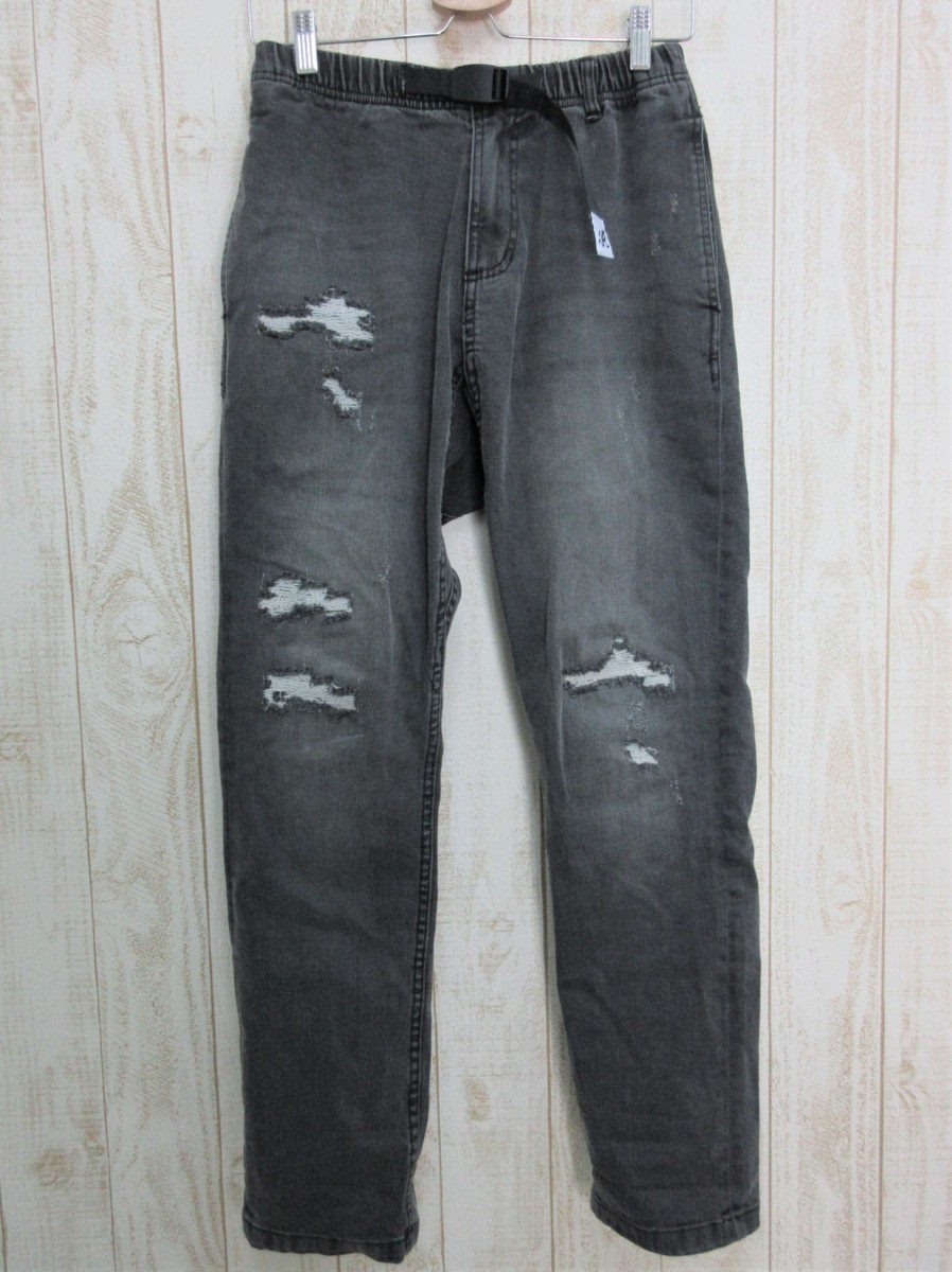  GRAMICCI&times;ADAM ET ROPE'/グラミチ x アダムエロペ：別注 DAMAGED DENIM クラッシュ加工 デニムパンツ ブラック サイズS/メンズ/ /(男性用)｜売買されたオークション情報、yahooの商品情報をアーカ 男性用
