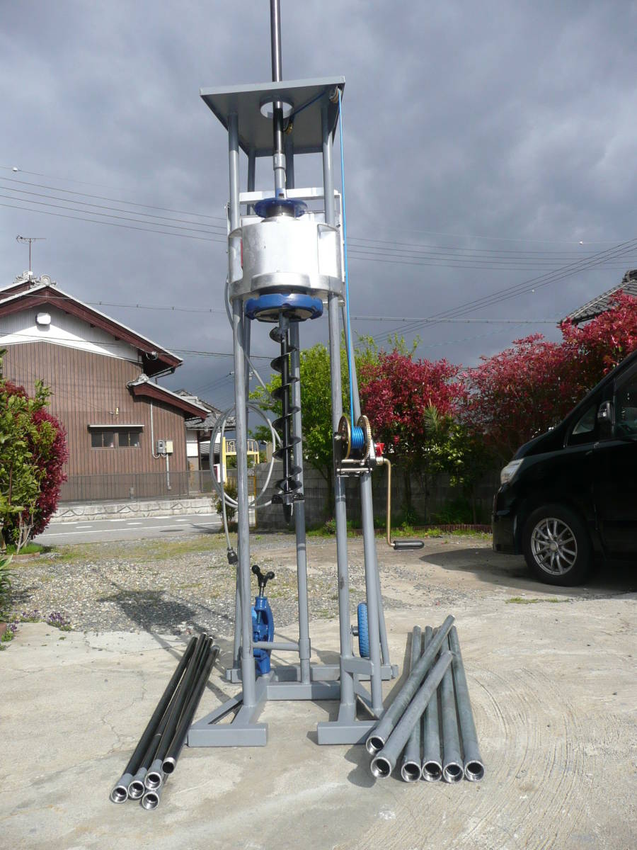 井戸掘り機 小型ボーリングマシン 取扱い簡単穴掘り機 100V 60/50 