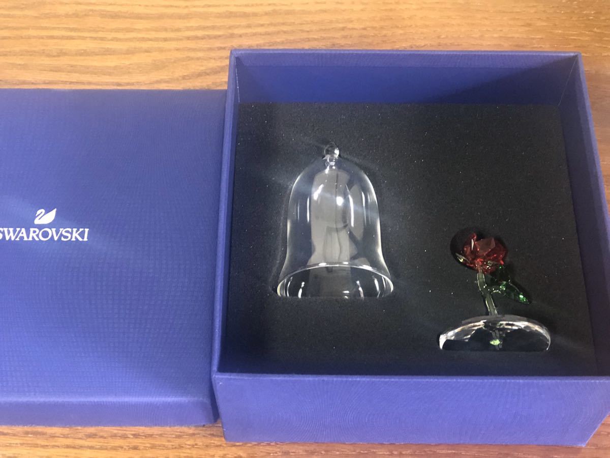 美女と野獣 スワロフスキー SWAROVSKI ディズニー 魔法のバラ 置物