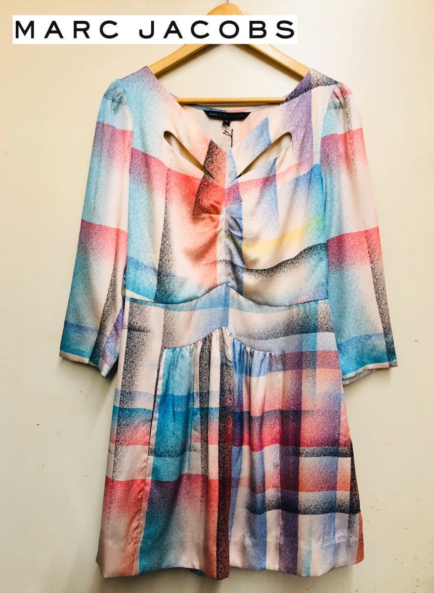 タグ付き Marc By Marc Jacobs シルク ワンピース マークジェイコブス サイズ10 カラフル チェック ドレス Kt23 女性用 売買されたオークション情報 Yahooの商品情報をアーカイブ公開 オークファン Aucfan Com