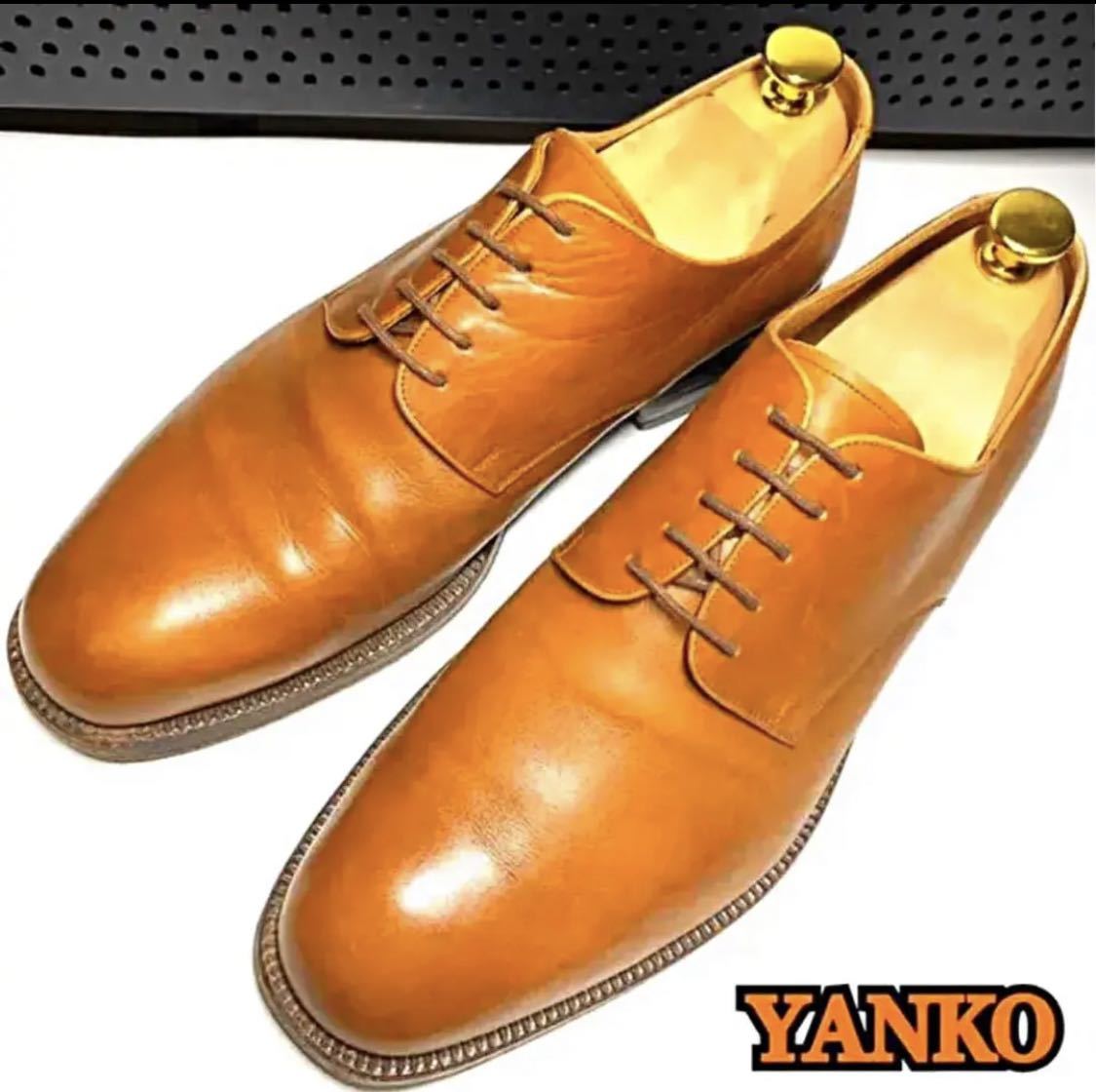 ◎スペインの名作【YANKO】ヤンコ ブラウン UK8 26.5cm プレーントゥ 