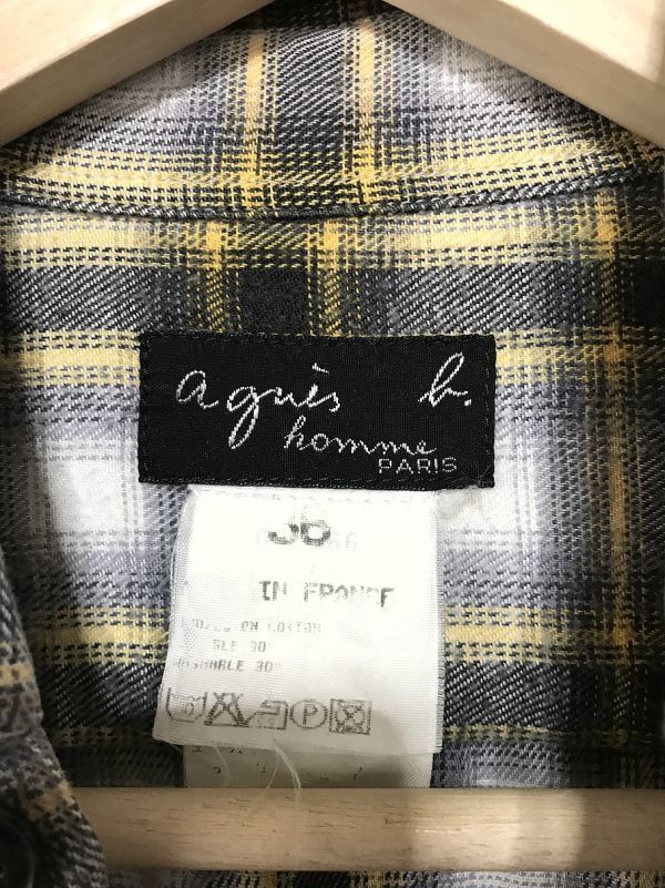 814☆【フランス製】agnes b. homme アニエスベー チェック柄