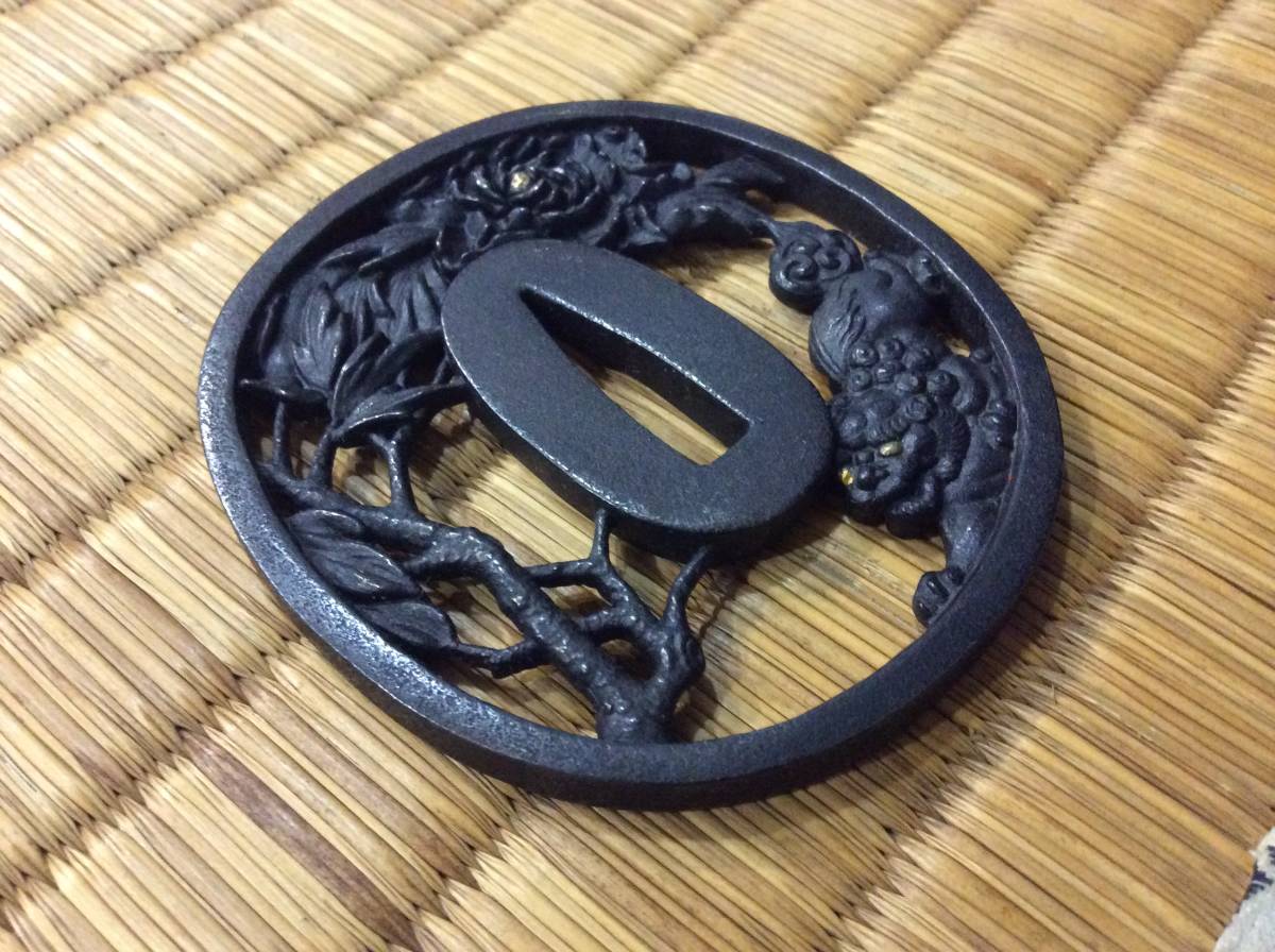 鍔 保存刀装具 名品金工鍔⁄名工奈良作⁄金銀高肉彫