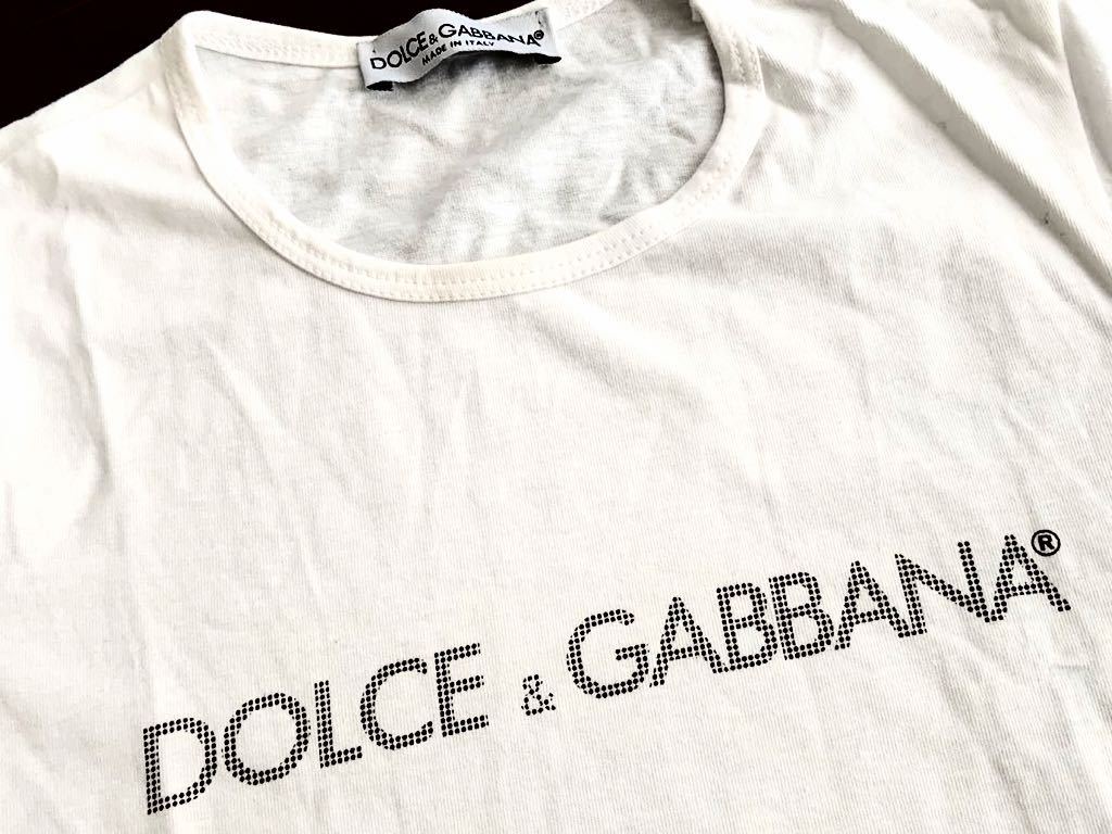 ドルチェ＆ガッパーナ○ドット ロゴ文字 Tシャツ 半袖 レディース○白 