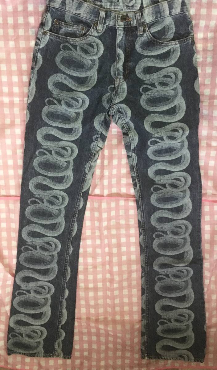 ヒステリックグラマー ブーツカットデニム ヘビ柄 スネーク 美品 