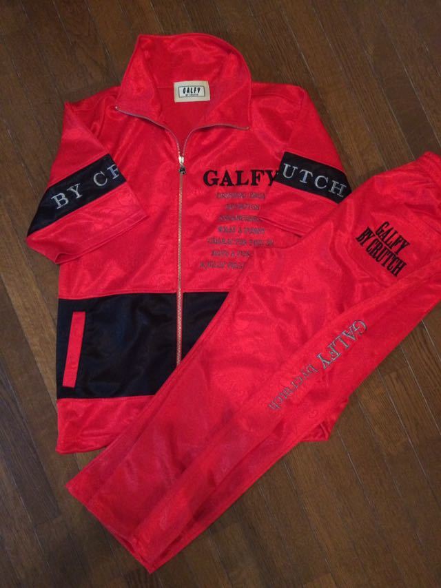 新作登場，本物保証 ガルフィー GALFY 上下セット ジャージ上下 ジャガード織赤 セットアップトレーニングウェア(その他)｜売買されたオークション情報、yahooの商品情報をアーカイブ公開 - オークファン ジャージ