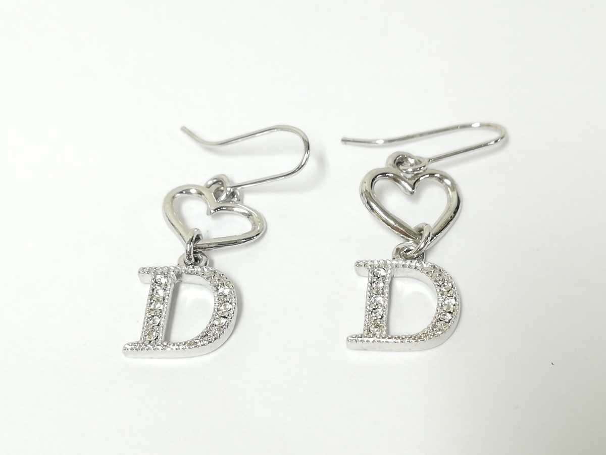 Dior Christian ピアス クリスタル ストーン 輝くハートモチーフ