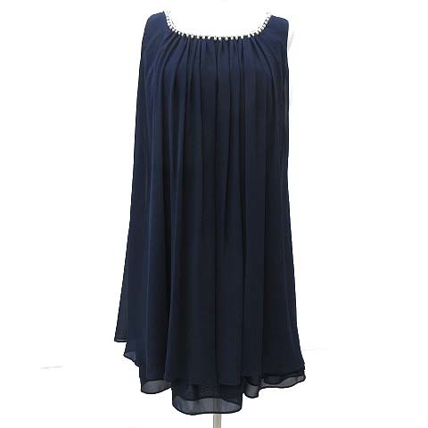 レッセパッセ Laisse Passe ワンピース ミニ ノースリーブ パーティー ドレス ギャザー シフォン パール 38 ネイビー R レディース ワンピース 売買されたオークション情報 Yahooの商品情報をアーカイブ公開 オークファン Aucfan Com