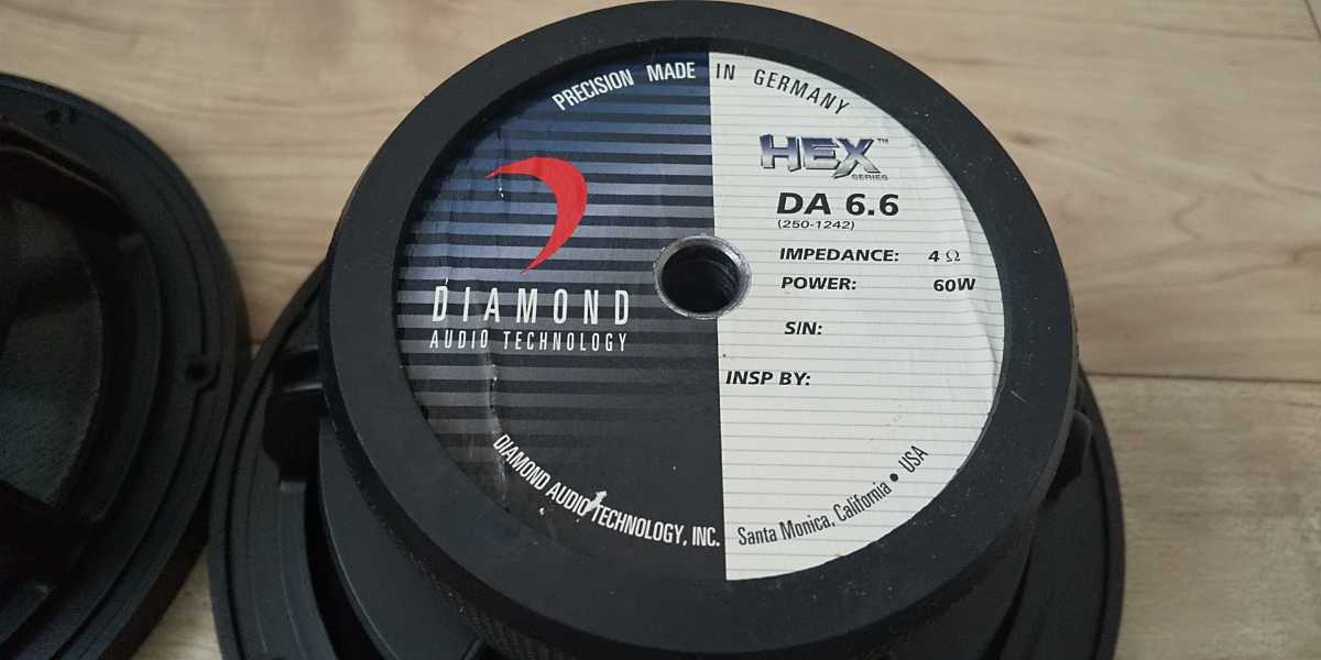 DIAMOND スピーカー 最高峰HEXシリーズ DA6.6 ダイヤモンド 16cm 17cm