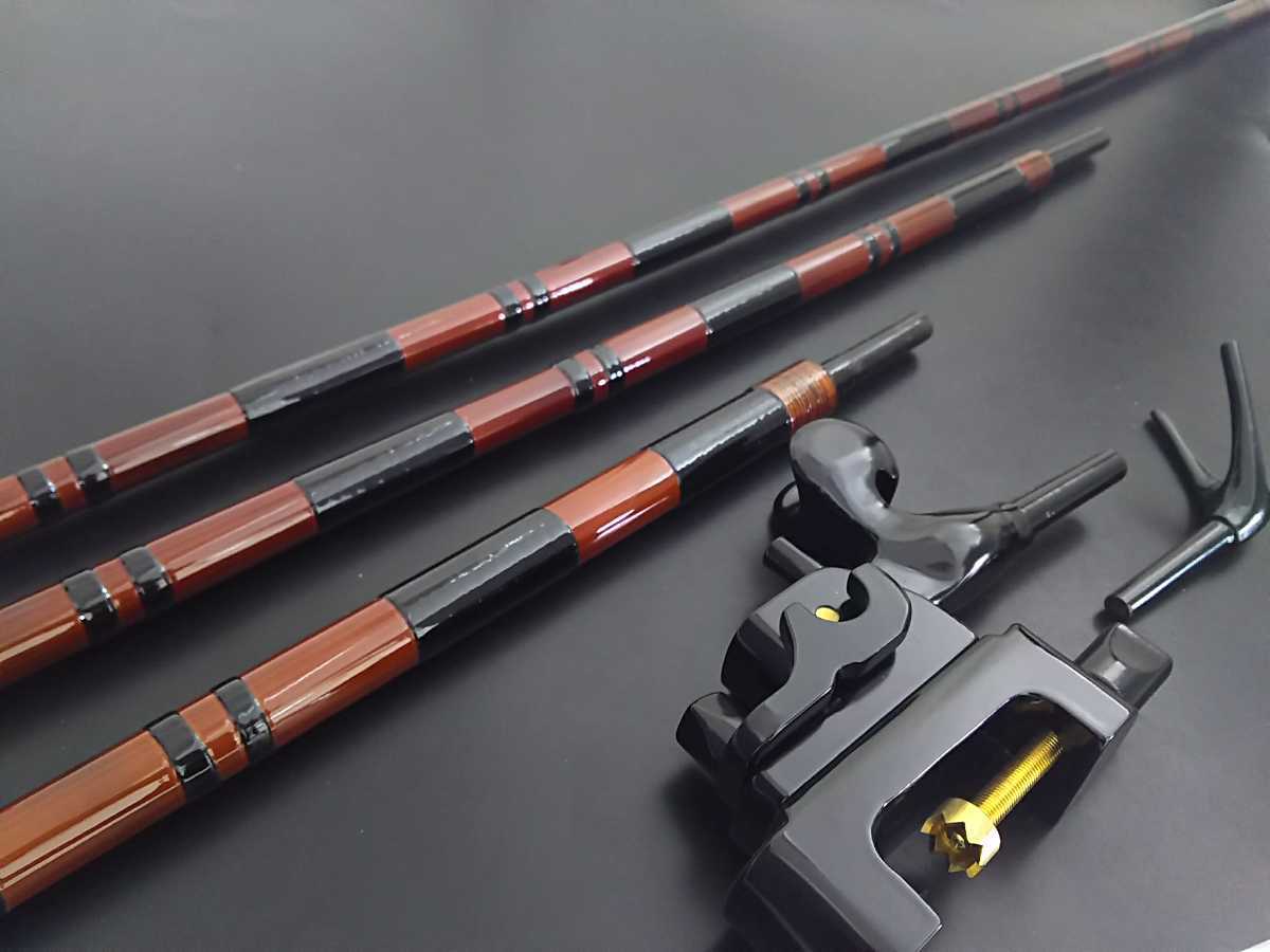 大人気，SALE 竹の竿掛けと大砲型黒檀万力のセット D(ヘラブナ竿)｜売買されたオークション情報、yahooの商品情報をアーカイブ公開 - オークファン ヘラブナ竿、コイ竿