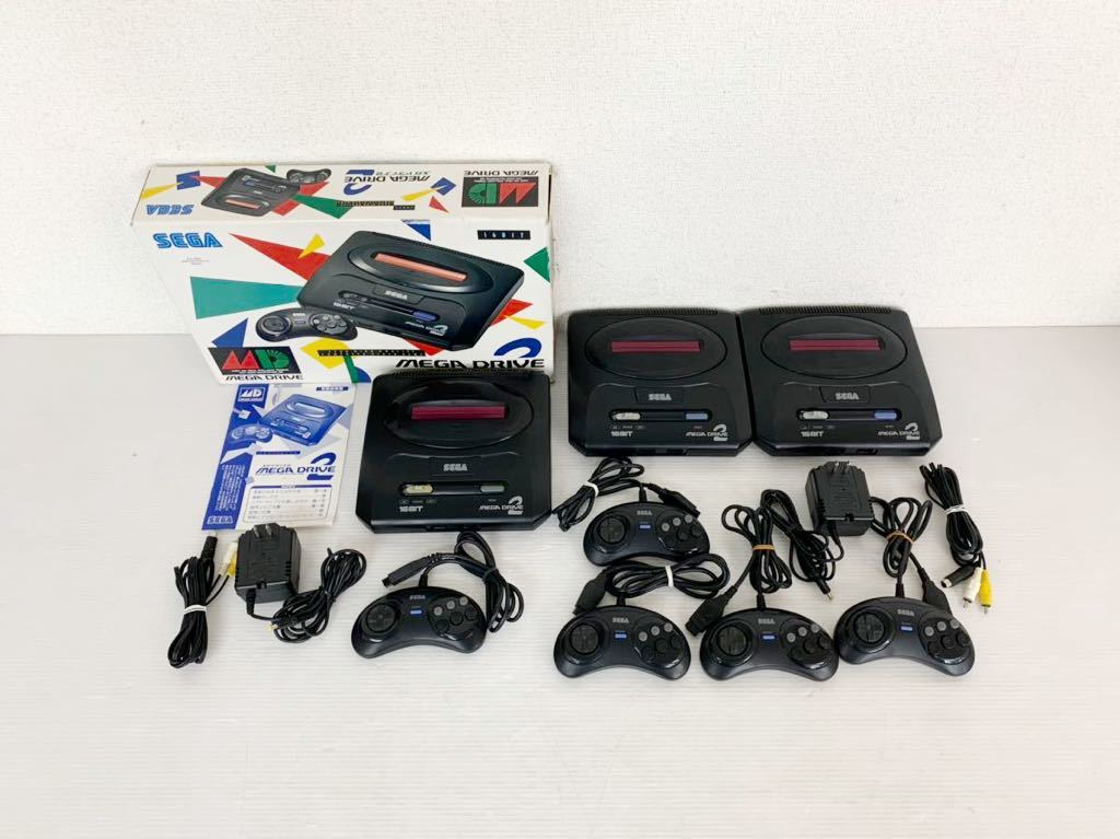P082703 SEGA MEGA DRIVE メガドライブ2　HAA-2502　本体/コントローラー/AVケーブル/電源コード 箱付 まとめ 動作未確認 ジャンク扱い_1