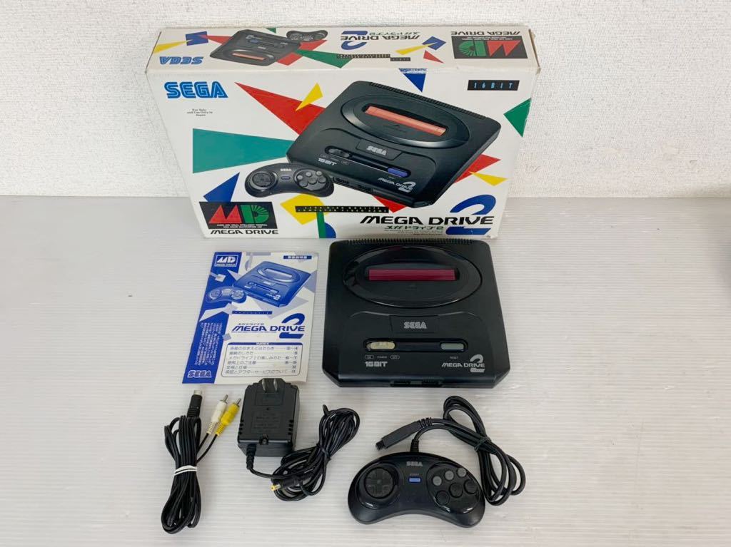 P082703 SEGA MEGA DRIVE メガドライブ2　HAA-2502　本体/コントローラー/AVケーブル/電源コード 箱付 まとめ 動作未確認 ジャンク扱い_2