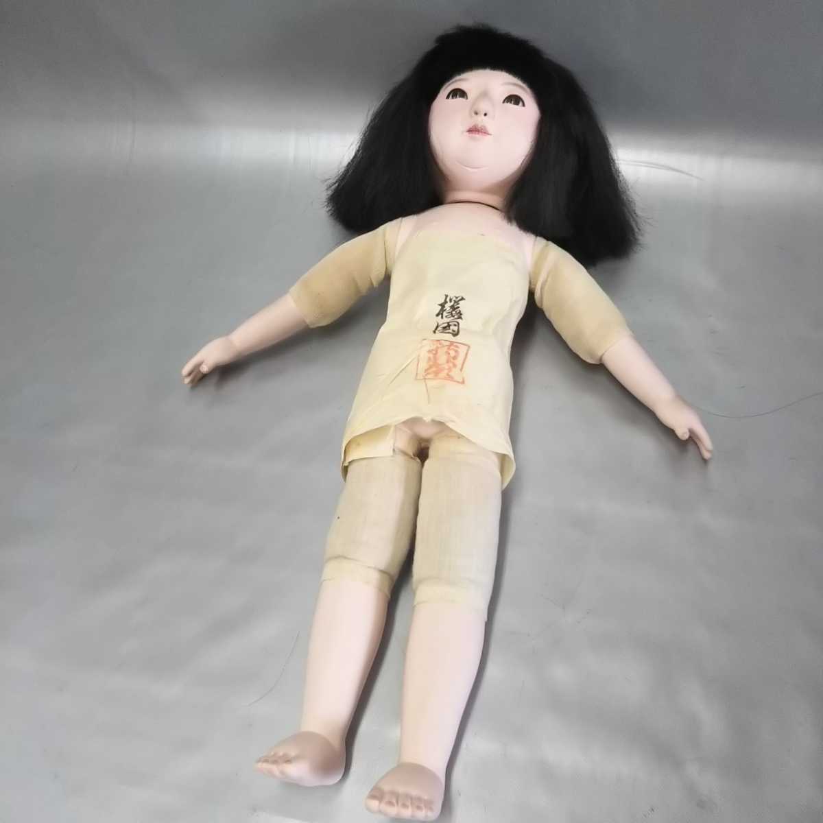 市松人形 桜國 日本人形 かわいい女の子 約43cm 古い(市松人形)｜売買