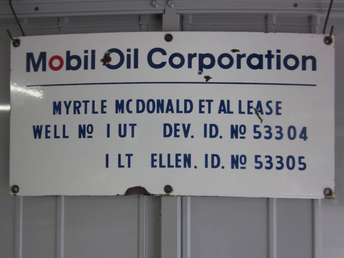 ビンテージ Mobil Oil モービル油田ホーロー看板 世田谷ベース Yahoo