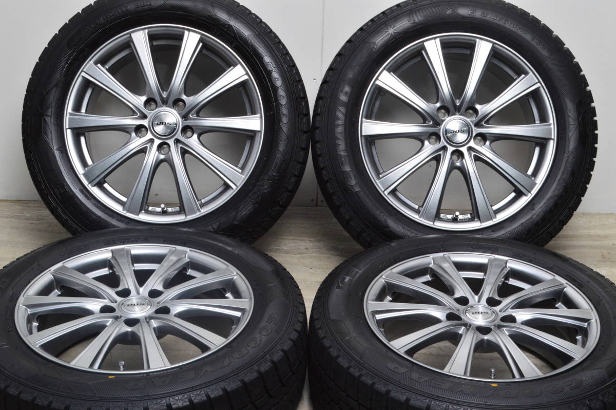 バリ溝美品】DOS 17in 7J +48 PCD114.3 グッドイヤー アイスナビ6 215 