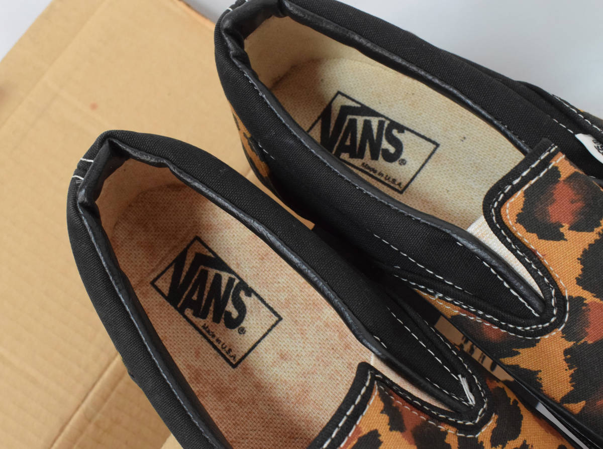未使用品 USA製 VANS SLIP-ON Leopard バンズ スリッポン ヒョウ柄 US8 