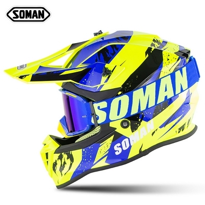 SOMAN オフロード ブラック/ホワイト SOMAN そーまん オフロードヘルメット バイク用 オリジナルデザイン