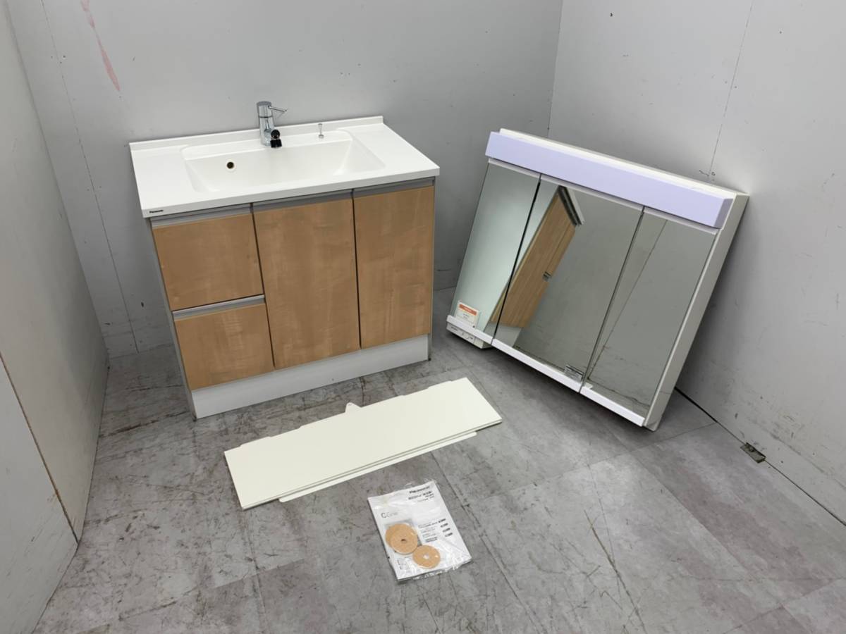 驚きの破格値，本物保証 T4956 展示 パナソニック 洗面化粧台 3面鏡 シャワー水栓 W900(洗面化粧台（鏡つき）)｜売買されたオークション情報、yahooの商品情報をアーカイブ公開 - オークファン 洗面、洗濯