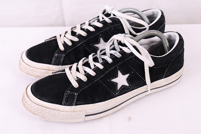 コンバース ワンスター 27.5cm /9 黒 スエード ロー US converse ONE STAR OX チャックテイラー スニーカー 中古 古着 メンズ et1438