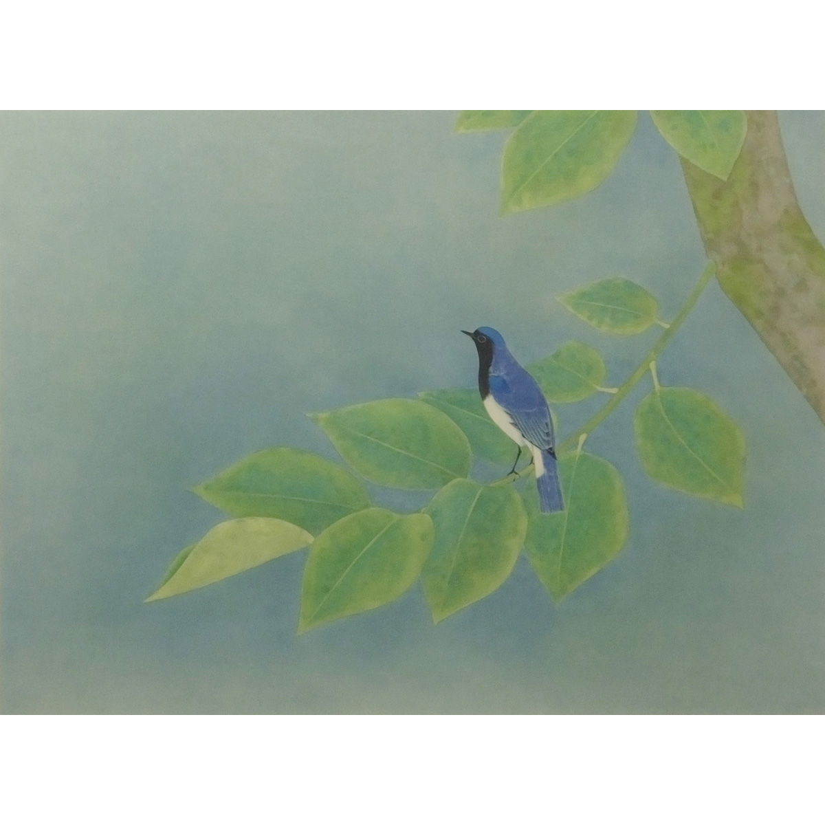 最終値下げ【おたからや美術画廊】上村淳之○緑陰 動物画 鳥 小禽 木陰