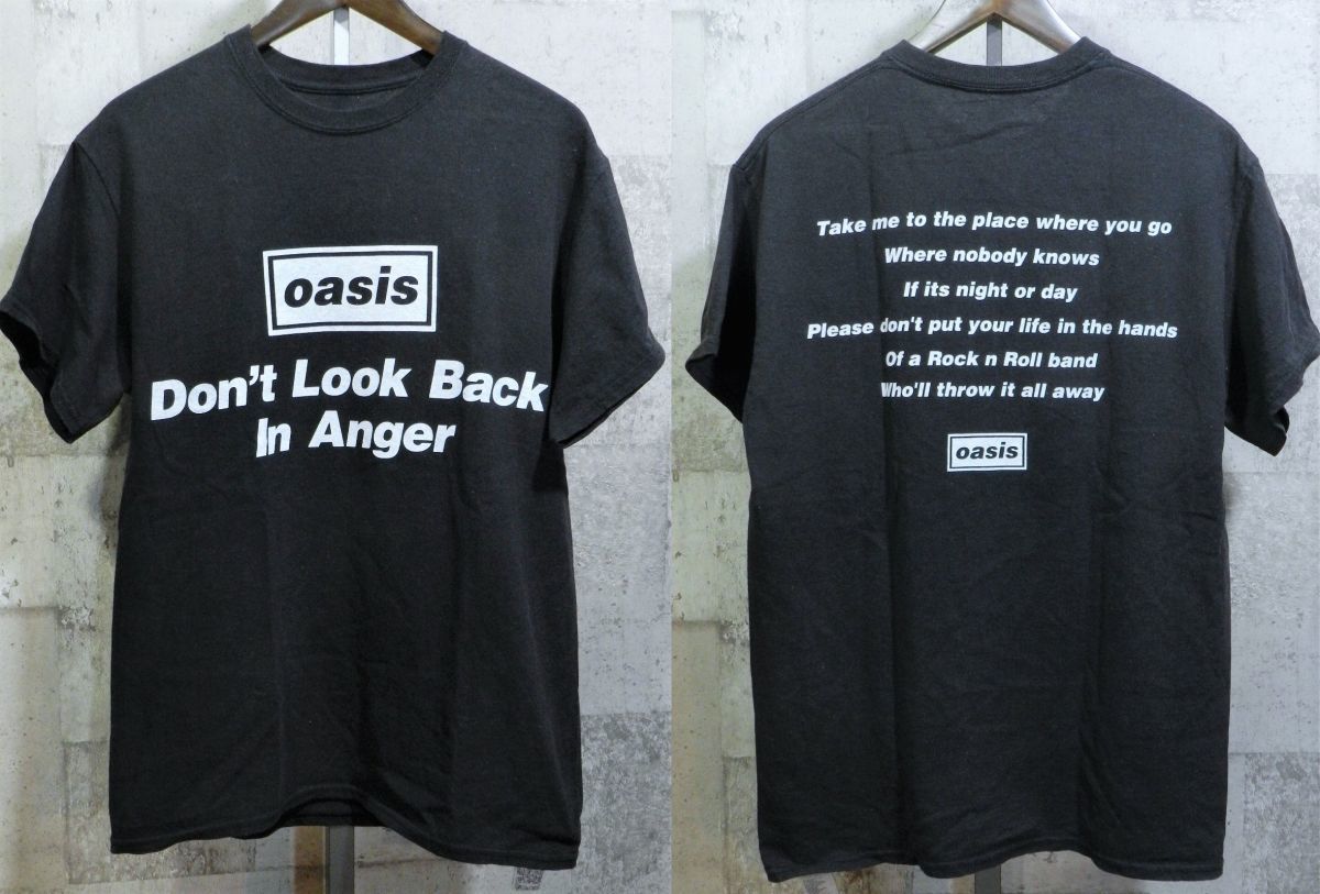 アダムエロペ OASIS 「Don't Look Back in Anger」 Tシャツ 黒 M
