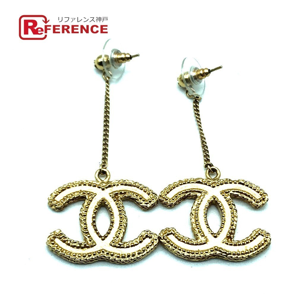 CHANEL シャネル ココマーク ピアス ゴールド ラメ CHANEL シャネル CC ココマーク ピアス GP アクセサリー レディース