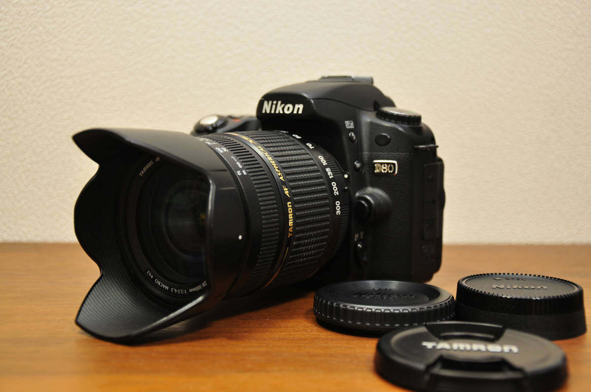 Nikon 一眼レフ D80 Wズームレンズセット★Wifi転送機能 Nikon 一眼レフ D80 Wズームレンズセット☆Wifi転送機能 ☆スマホに送れる
