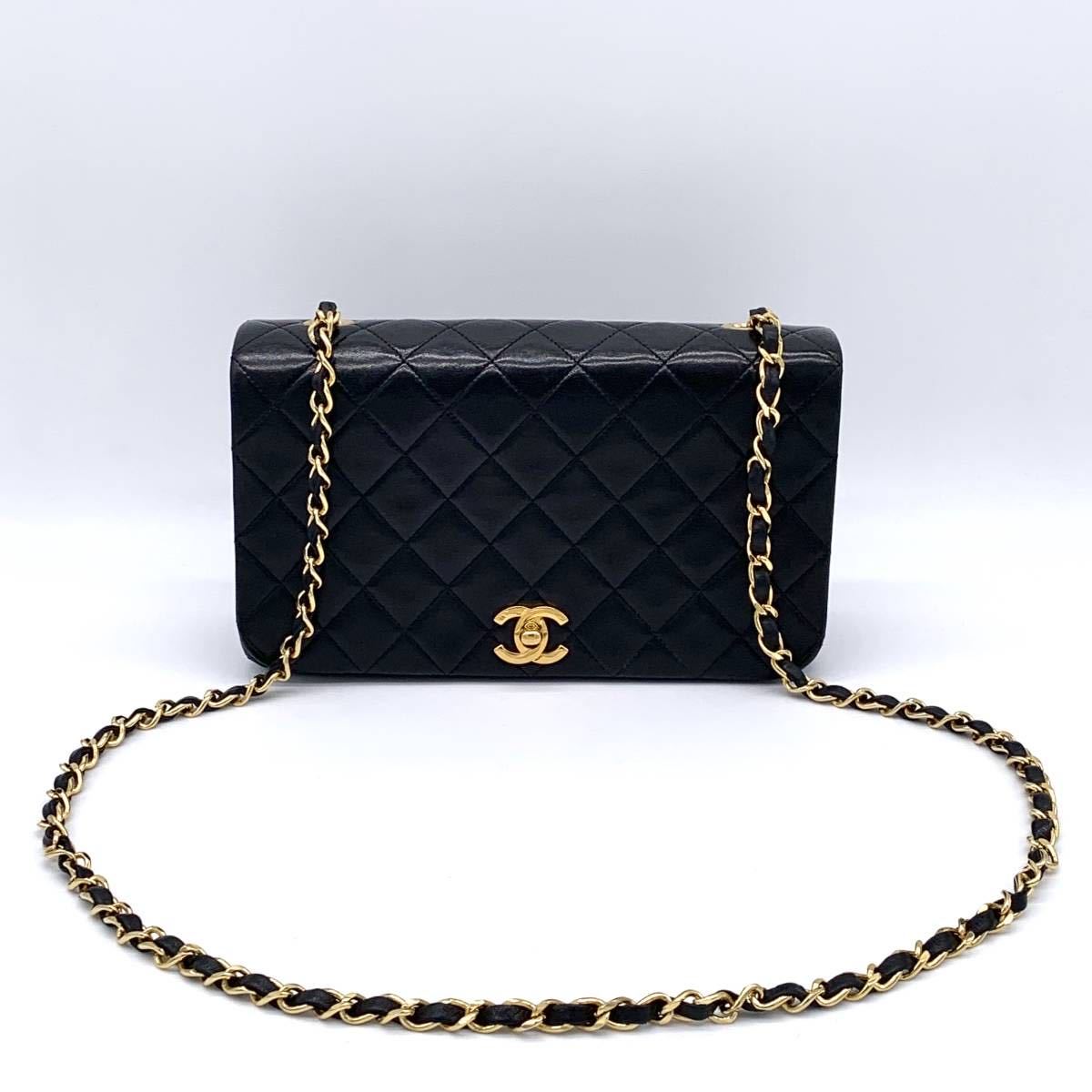 1円 美品 CHANEL シャネル マトラッセ ラムスキン チェーン ショルダー 