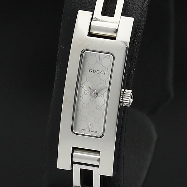 1円☆保証書付◎稼働品【GUCCI/グッチ】3900L GG柄シルバー文字盤 SS